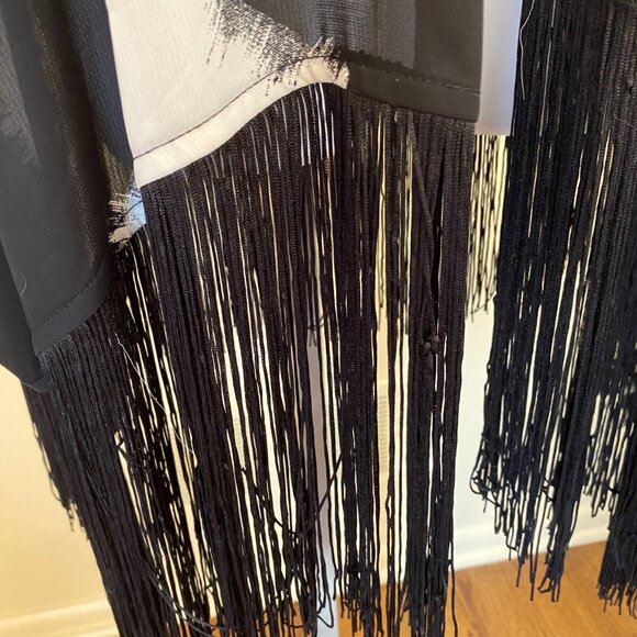 MOSSIMO Size S/M kimono w/ an open front and fringe trim - Picture 2 of 8